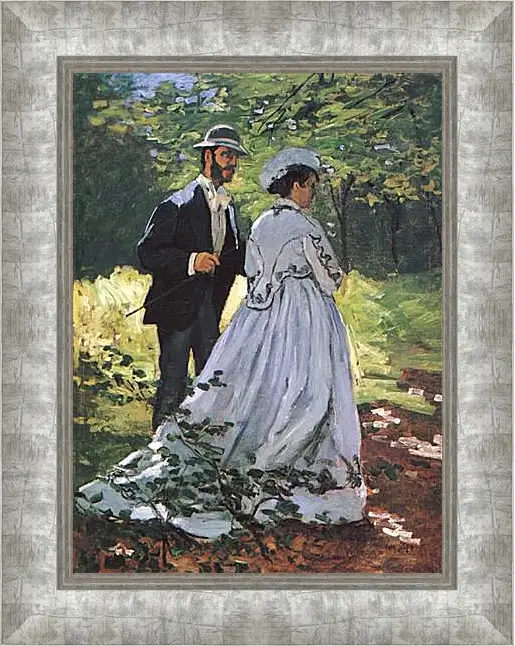 Картина в раме - The Walkers (Bazille and Camille). Клод Моне