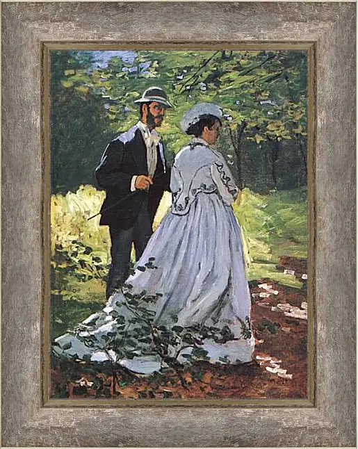 Картина в раме - The Walkers (Bazille and Camille). Клод Моне