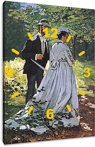 Часы картина - The Walkers (Bazille and Camille). Клод Моне