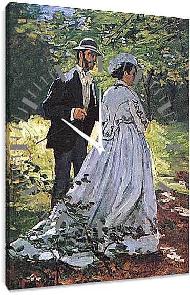 Часы картина - The Walkers (Bazille and Camille). Клод Моне