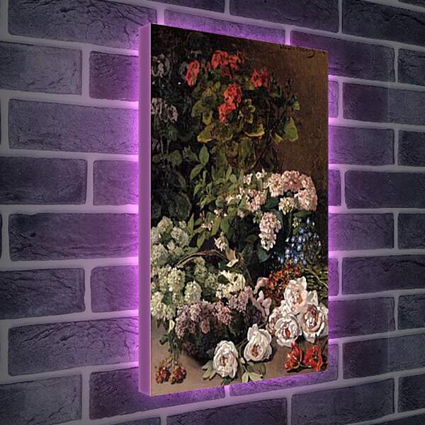Лайтбокс световая панель - весенние цветы. Клод Моне