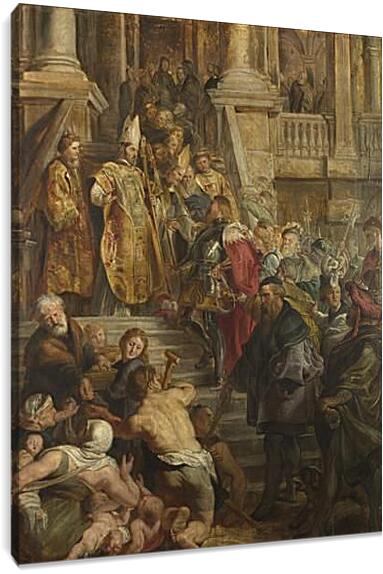 Постер и плакат - Saint Bavo is received by Saints Amand and Floribert. Питер Пауль Рубенс