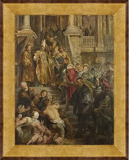 Картина в раме - Saint Bavo is received by Saints Amand and Floribert. Питер Пауль Рубенс