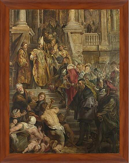 Картина в раме - Saint Bavo is received by Saints Amand and Floribert. Питер Пауль Рубенс