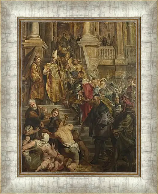 Картина в раме - Saint Bavo is received by Saints Amand and Floribert. Питер Пауль Рубенс