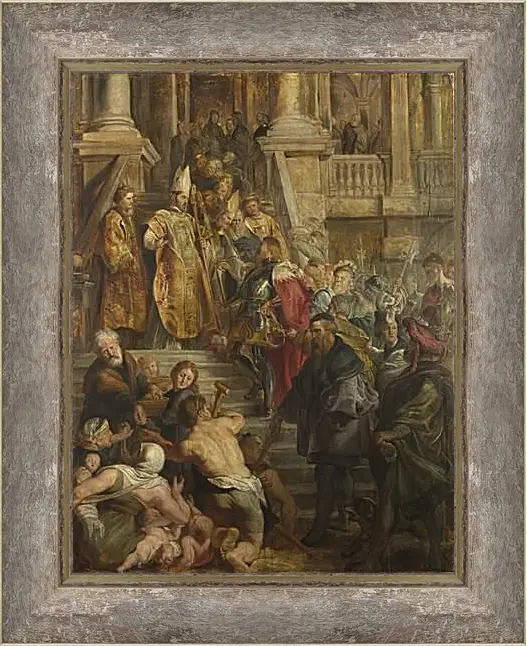 Картина в раме - Saint Bavo is received by Saints Amand and Floribert. Питер Пауль Рубенс