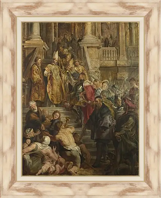 Картина в раме - Saint Bavo is received by Saints Amand and Floribert. Питер Пауль Рубенс