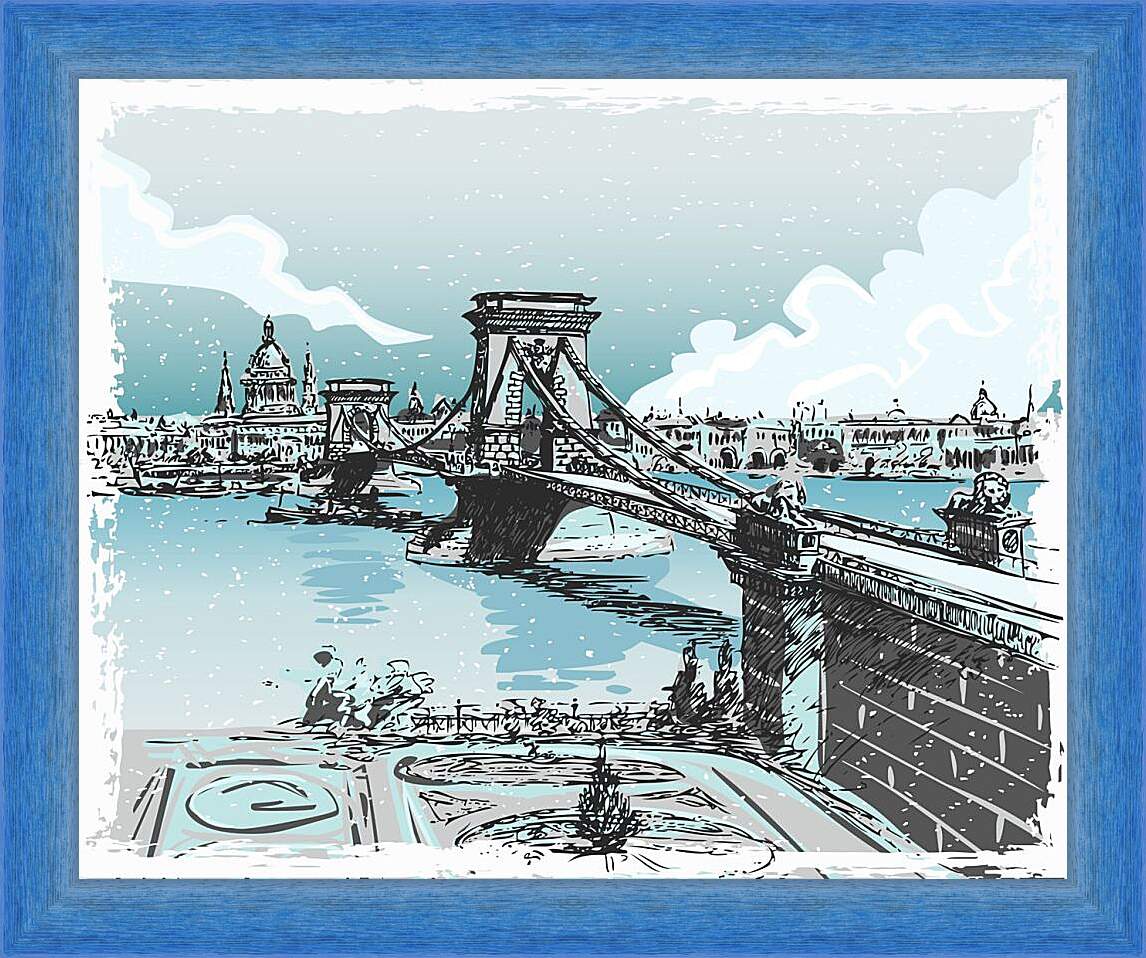Картина в раме - Зимний мост