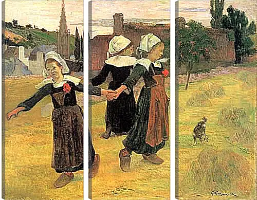 Модульная картина - Breton Girls Dancing, Pont-Aven. Поль Гоген