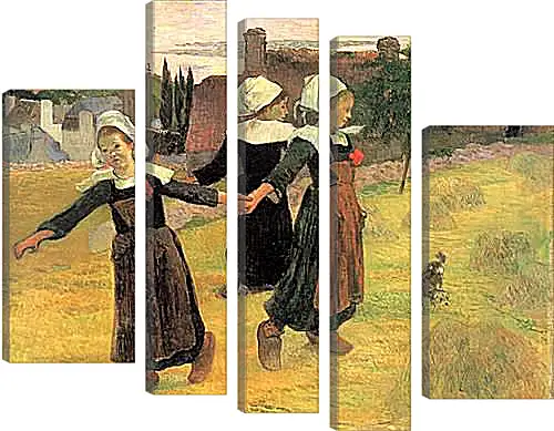 Модульная картина - Breton Girls Dancing, Pont-Aven. Поль Гоген