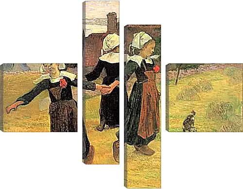 Модульная картина - Breton Girls Dancing, Pont-Aven. Поль Гоген