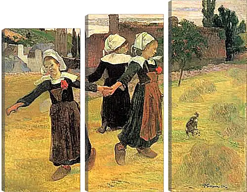 Модульная картина - Breton Girls Dancing, Pont-Aven. Поль Гоген