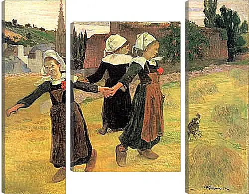 Модульная картина - Breton Girls Dancing, Pont-Aven. Поль Гоген