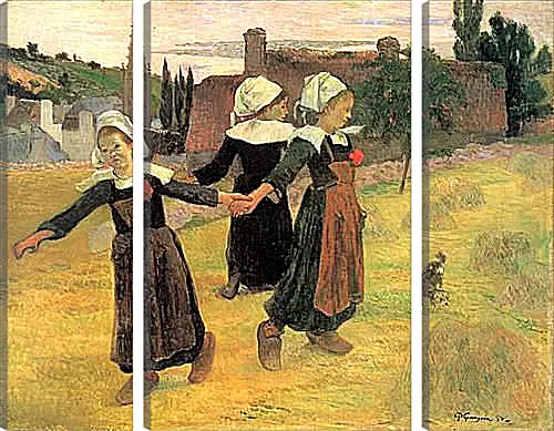 Модульная картина - Breton Girls Dancing, Pont-Aven. Поль Гоген