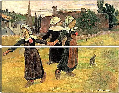 Модульная картина - Breton Girls Dancing, Pont-Aven. Поль Гоген