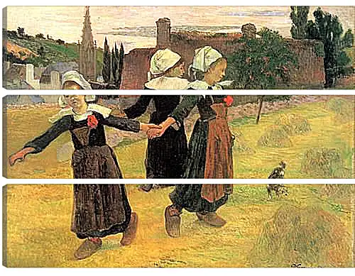 Модульная картина - Breton Girls Dancing, Pont-Aven. Поль Гоген