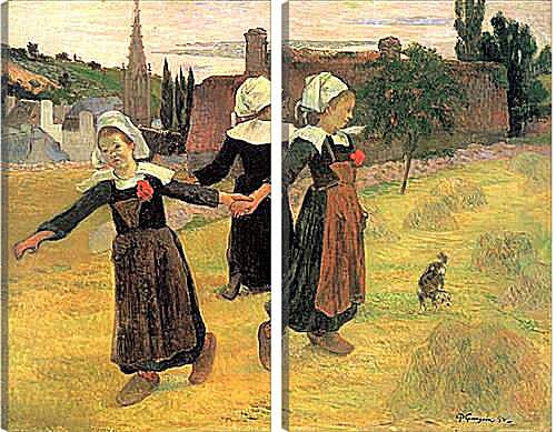 Модульная картина - Breton Girls Dancing, Pont-Aven. Поль Гоген