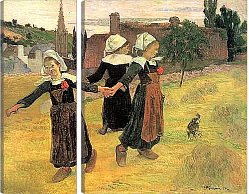 Модульная картина - Breton Girls Dancing, Pont-Aven. Поль Гоген