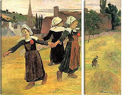 Модульная картина - Breton Girls Dancing, Pont-Aven. Поль Гоген