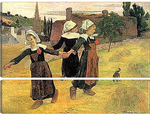 Модульная картина - Breton Girls Dancing, Pont-Aven. Поль Гоген