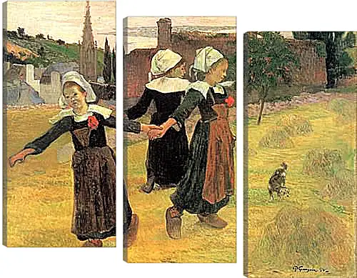 Модульная картина - Breton Girls Dancing, Pont-Aven. Поль Гоген