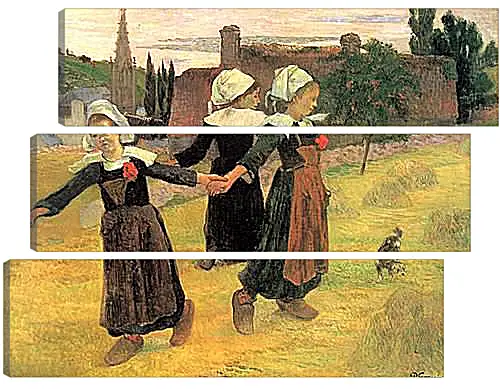 Модульная картина - Breton Girls Dancing, Pont-Aven. Поль Гоген