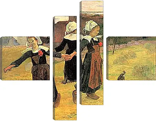 Модульная картина - Breton Girls Dancing, Pont-Aven. Поль Гоген