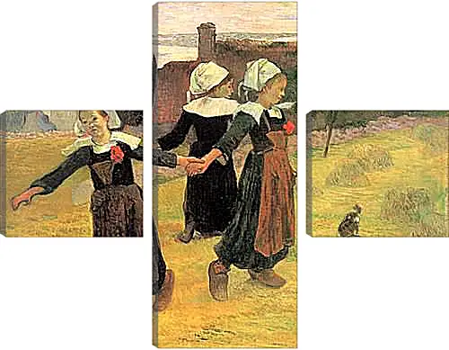 Модульная картина - Breton Girls Dancing, Pont-Aven. Поль Гоген