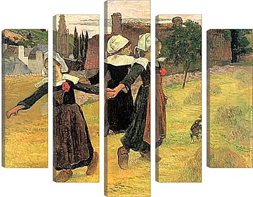 Модульная картина - Breton Girls Dancing, Pont-Aven. Поль Гоген