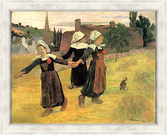 Картина в раме - Breton Girls Dancing, Pont-Aven. Поль Гоген