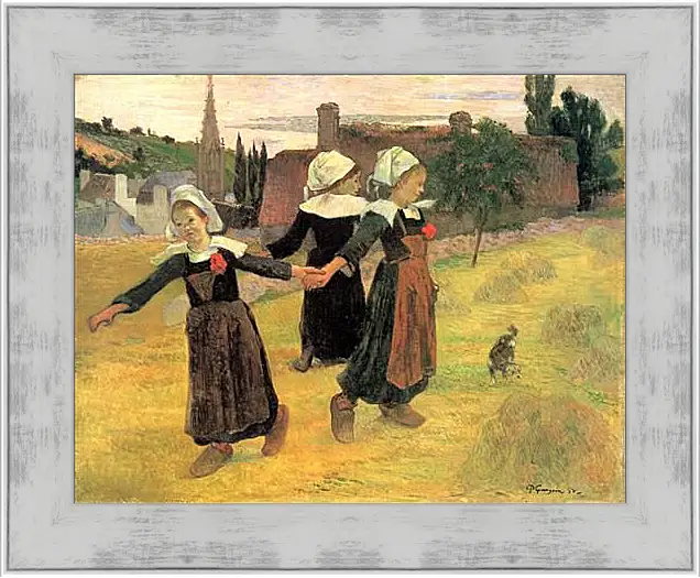 Картина в раме - Breton Girls Dancing, Pont-Aven. Поль Гоген