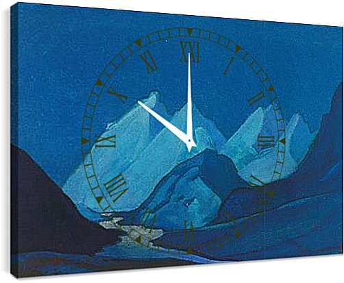 Часы картина - Лахул в лунном сиянии. Рерих Николай