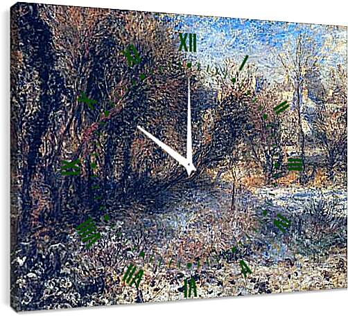 Часы картина - Snowy Landscape. Пьер Огюст Ренуар
