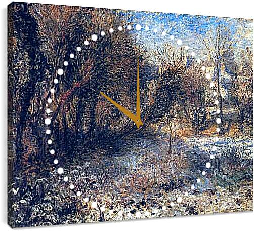 Часы картина - Snowy Landscape. Пьер Огюст Ренуар