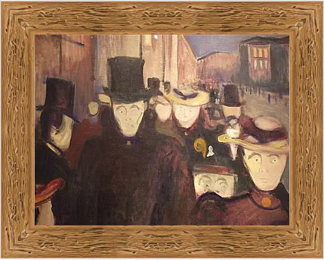 Картина в раме - Aften pa Karl Johan. Эдвард Мунк