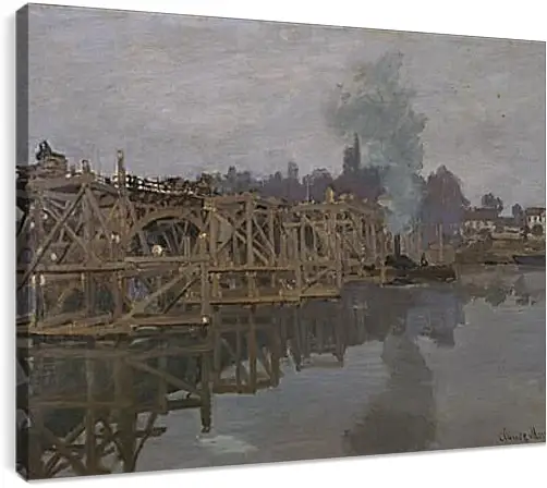 Постер и плакат - Мост на реконструкции. Клод Моне