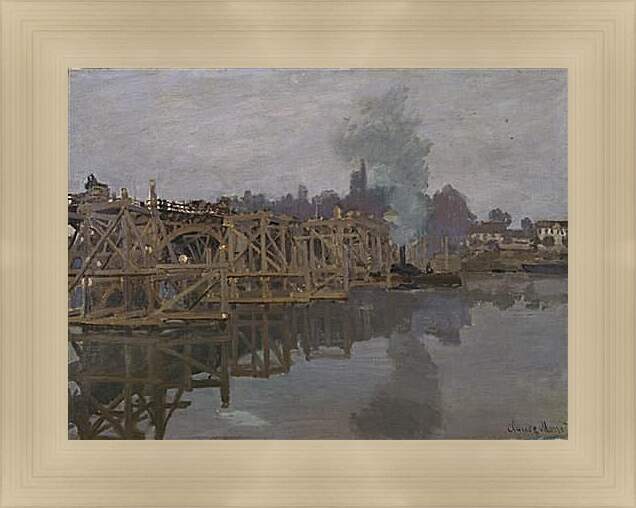 Картина в раме - мост. Клод Моне