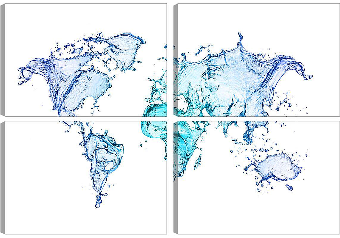 Модульная картина - Карта из воды