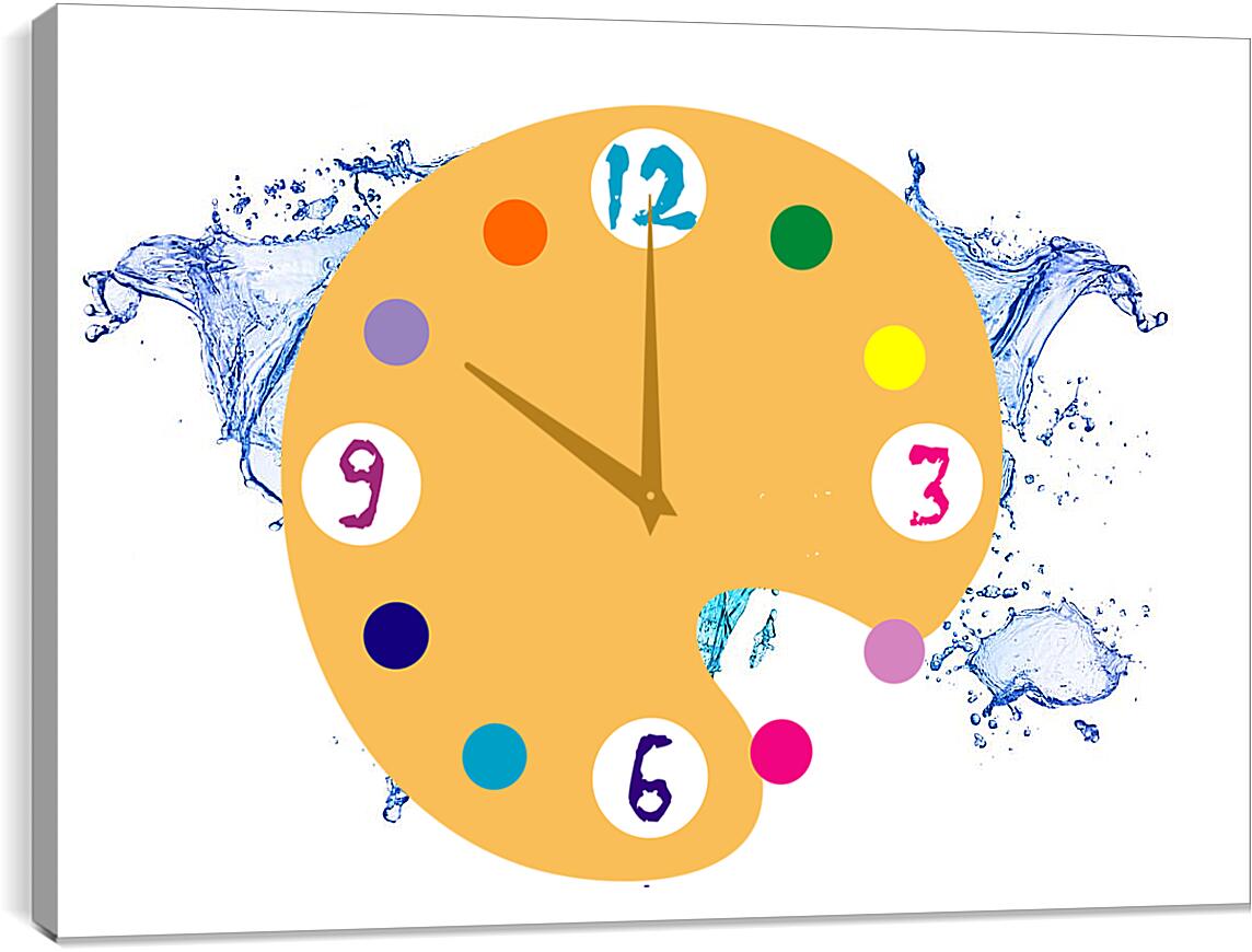 Часы картина - Карта из воды