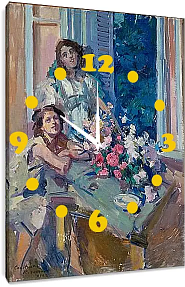 Часы картина - У окна. Коровин Константин