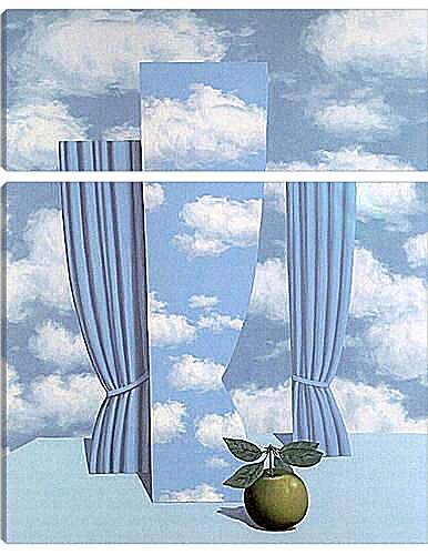 Модульная картина - Beautiful world. (Прекрасный мир) Рене Магритт