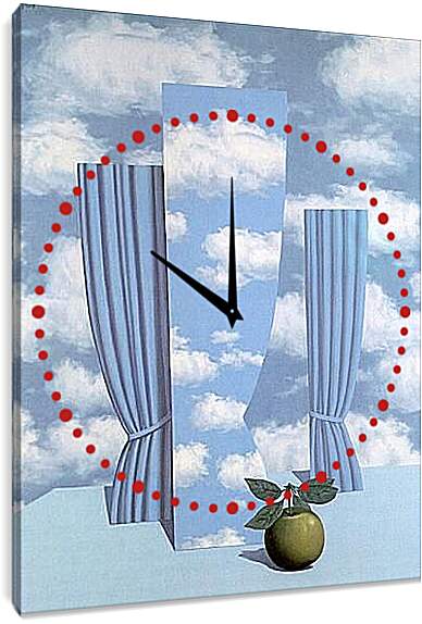 Часы картина - Beautiful world. (Прекрасный мир) Рене Магритт
