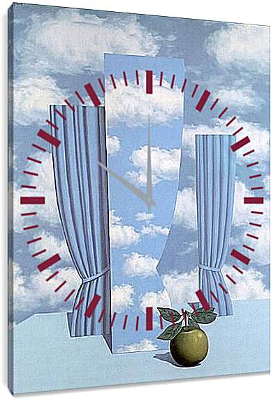 Часы картина - Beautiful world. (Прекрасный мир) Рене Магритт