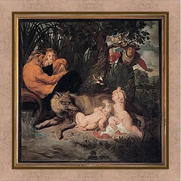 Картина в раме - Romulus and Remus. Питер Пауль Рубенс