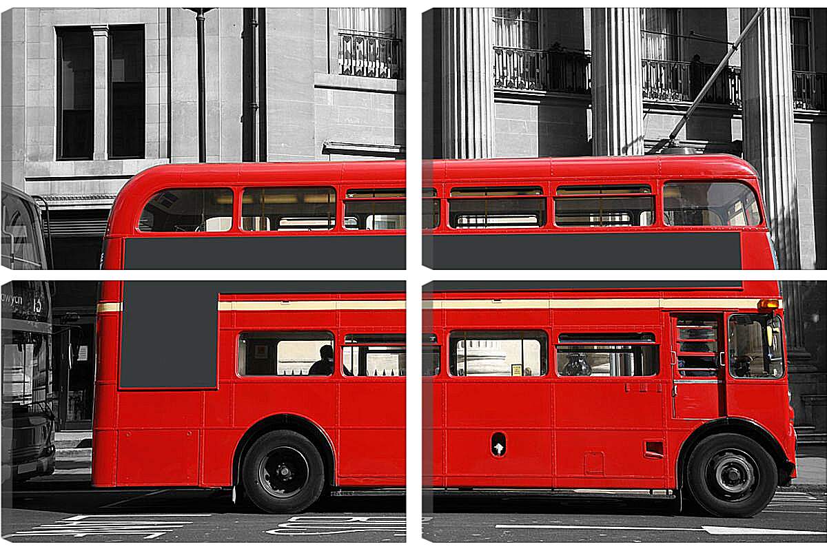 Модульная картина - Лондонский автобус