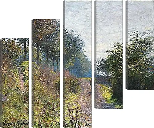 Модульная картина - The sheltered paht. Клод Моне