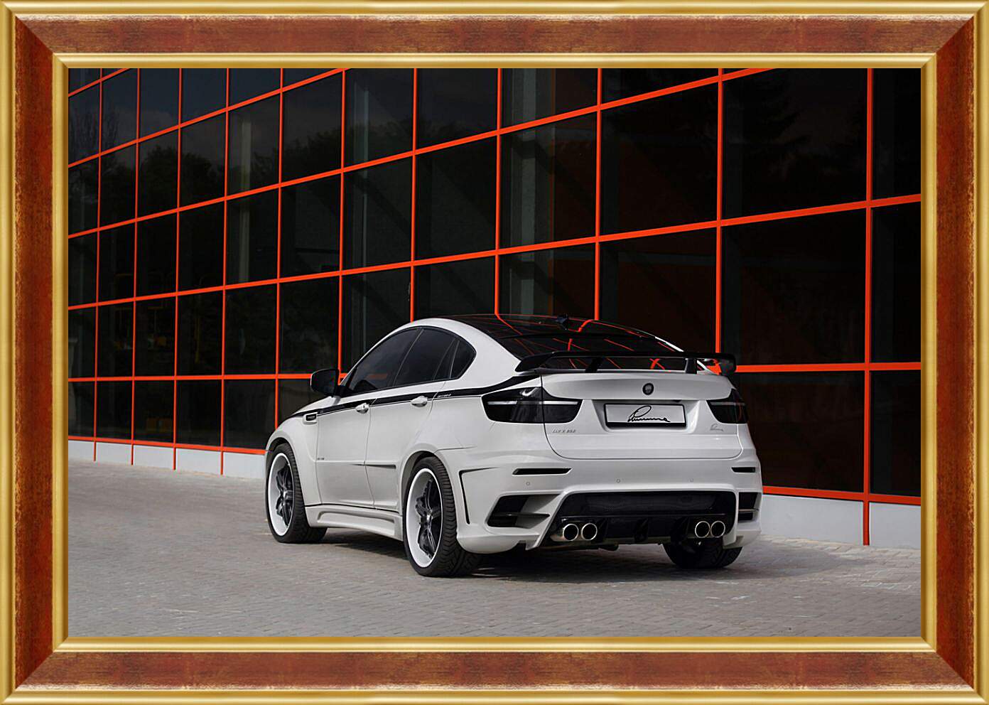 Картина в раме - Белая BMW X6