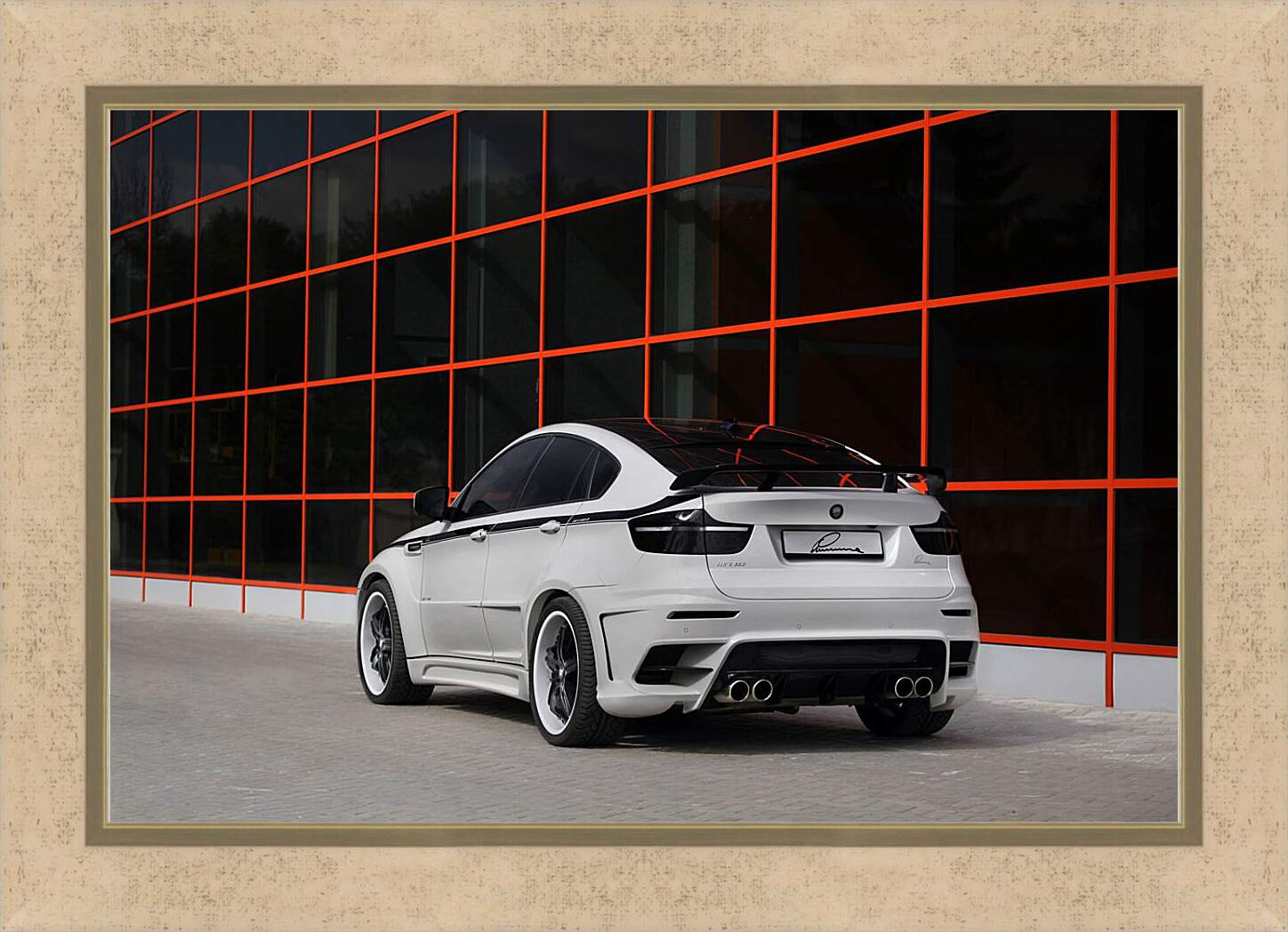 Картина в раме - Белая BMW X6