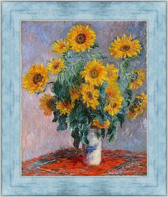 Картина в раме - Bouquet of sunflowers. Клод Моне