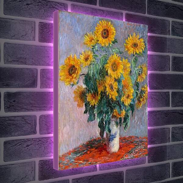 Лайтбокс световая панель - Bouquet of sunflowers. Клод Моне